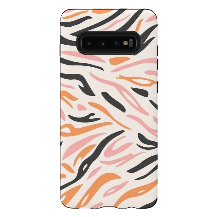 Galaxy S10 plus StrongFit Colorful Tiger Print by ArtPrInk
