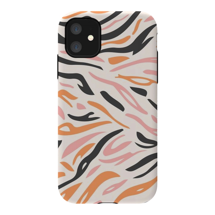 iPhone 11 StrongFit Colorful Tiger Print by ArtPrInk