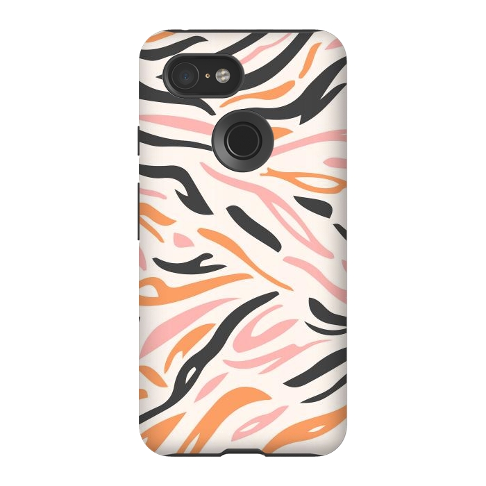 Pixel 3 StrongFit Colorful Tiger Print by ArtPrInk