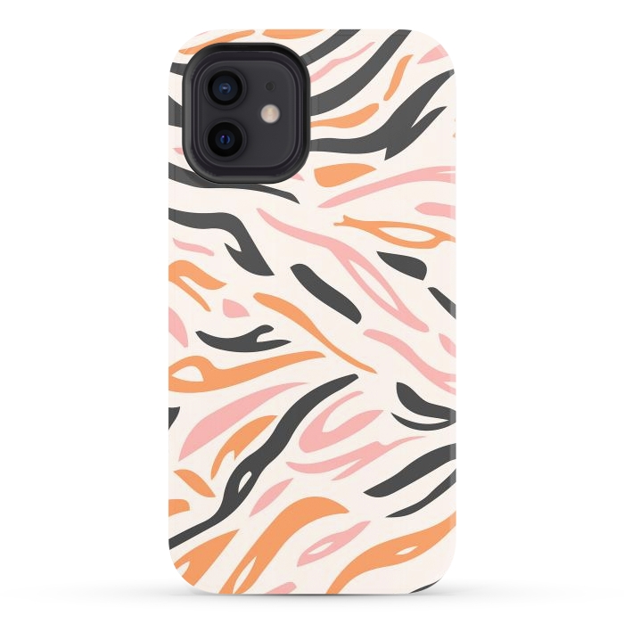 iPhone 12 StrongFit Colorful Tiger Print by ArtPrInk