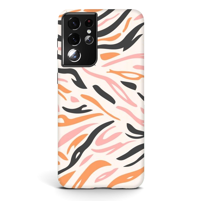 Galaxy S21 ultra StrongFit Colorful Tiger Print by ArtPrInk