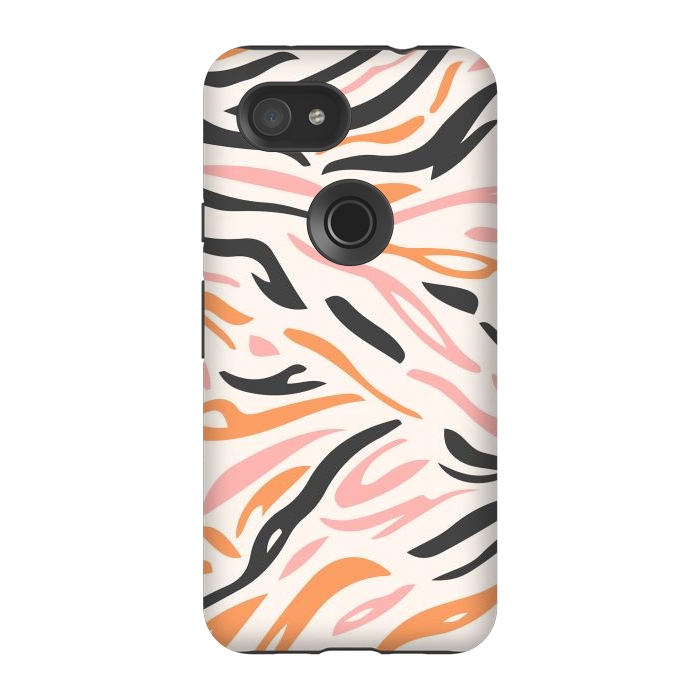 Pixel 3A StrongFit Colorful Tiger Print by ArtPrInk