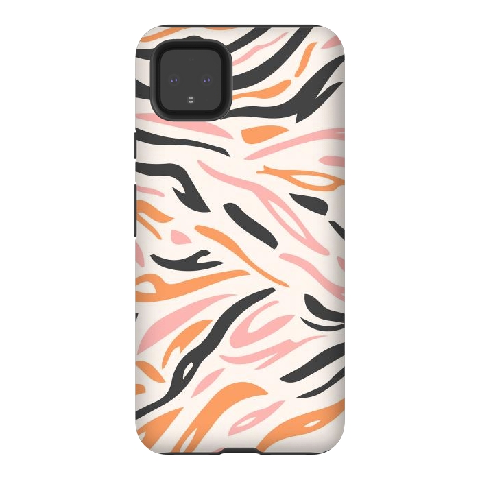 Pixel 4XL StrongFit Colorful Tiger Print by ArtPrInk
