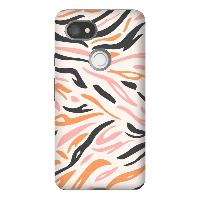 Pixel 2XL StrongFit Colorful Tiger Print by ArtPrInk