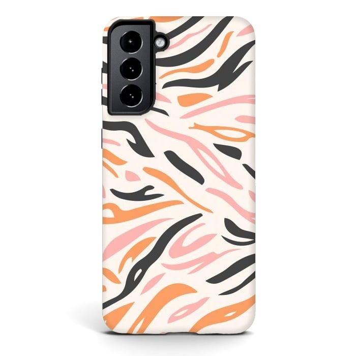 Galaxy S21 StrongFit Colorful Tiger Print by ArtPrInk