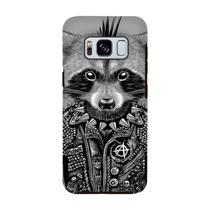 Galaxy S8 StrongFit Punk raccoon by Alberto