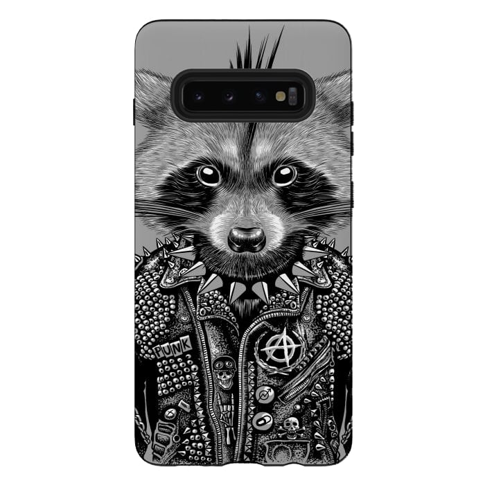 Galaxy S10 plus StrongFit Punk raccoon by Alberto