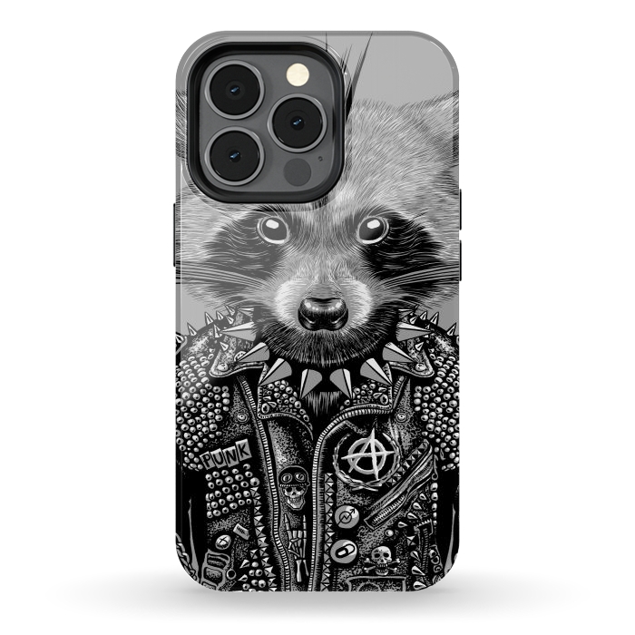 iPhone 13 pro StrongFit Punk raccoon by Alberto