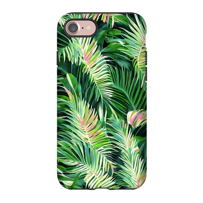 iPhone 7 StrongFit Palm & Peace Art Print, Tropical Botanical Jungle Canvas Print, Nature Painting Plants Forest Poster by Uma Prabhakar Gokhale