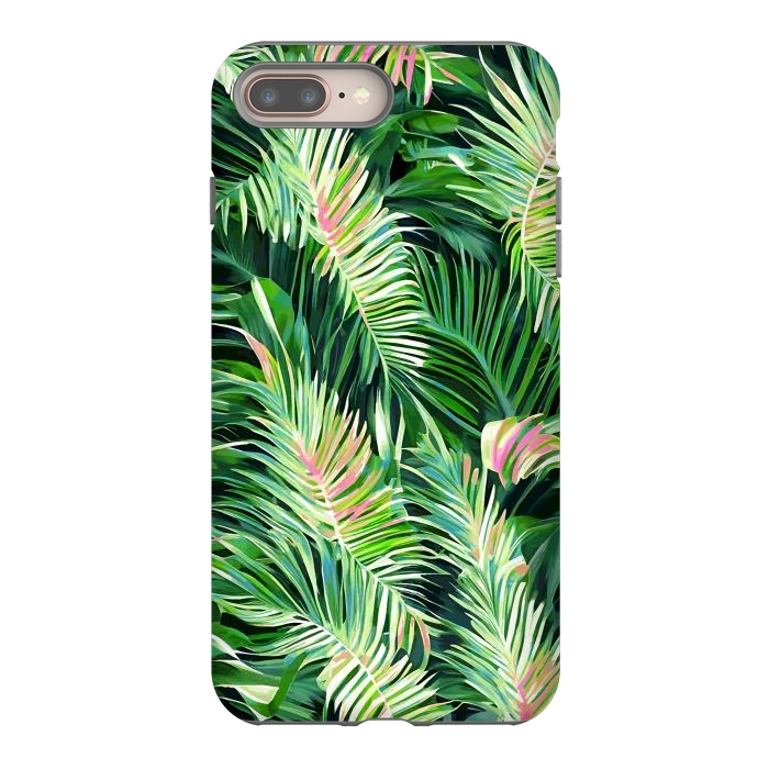 iPhone 7 plus StrongFit Palm & Peace Art Print, Tropical Botanical Jungle Canvas Print, Nature Painting Plants Forest Poster by Uma Prabhakar Gokhale