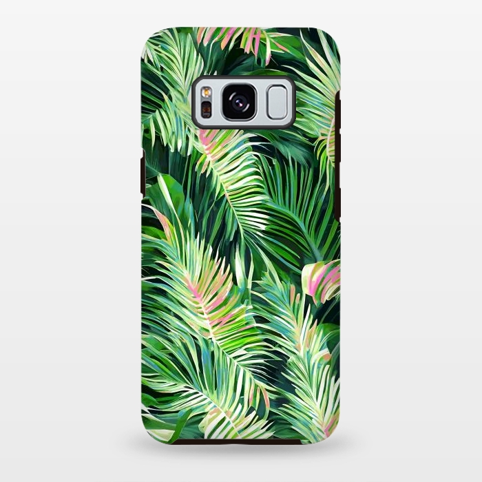 Galaxy S8 plus StrongFit Palm & Peace Art Print, Tropical Botanical Jungle Canvas Print, Nature Painting Plants Forest Poster by Uma Prabhakar Gokhale