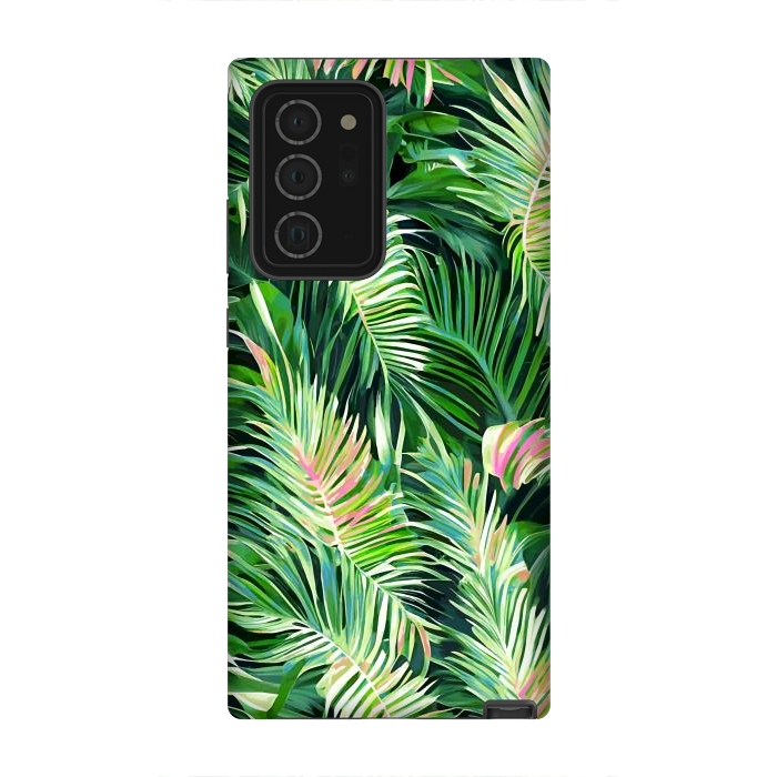 Galaxy Note 20 Ultra StrongFit Palm & Peace Art Print, Tropical Botanical Jungle Canvas Print, Nature Painting Plants Forest Poster by Uma Prabhakar Gokhale