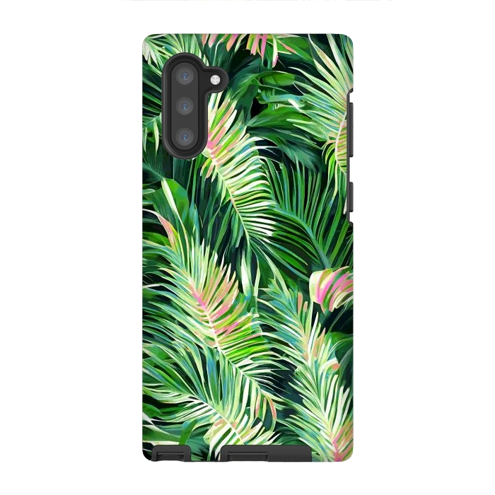Galaxy Note 10 StrongFit Palm & Peace Art Print, Tropical Botanical Jungle Canvas Print, Nature Painting Plants Forest Poster by Uma Prabhakar Gokhale