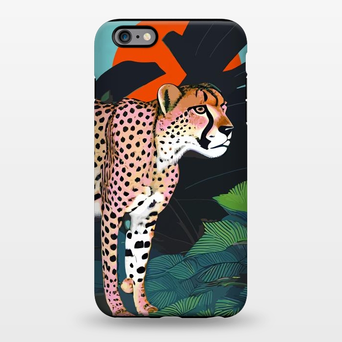 iPhone 6/6s plus StrongFit The Cheetah, Tropical Jungle Animals, Mystery Wild Cat, Wildlife Forest Vintage Nature Painting by Uma Prabhakar Gokhale