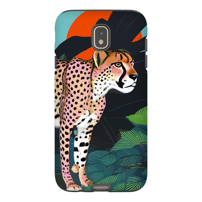 Galaxy J7 StrongFit The Cheetah, Tropical Jungle Animals, Mystery Wild Cat, Wildlife Forest Vintage Nature Painting by Uma Prabhakar Gokhale