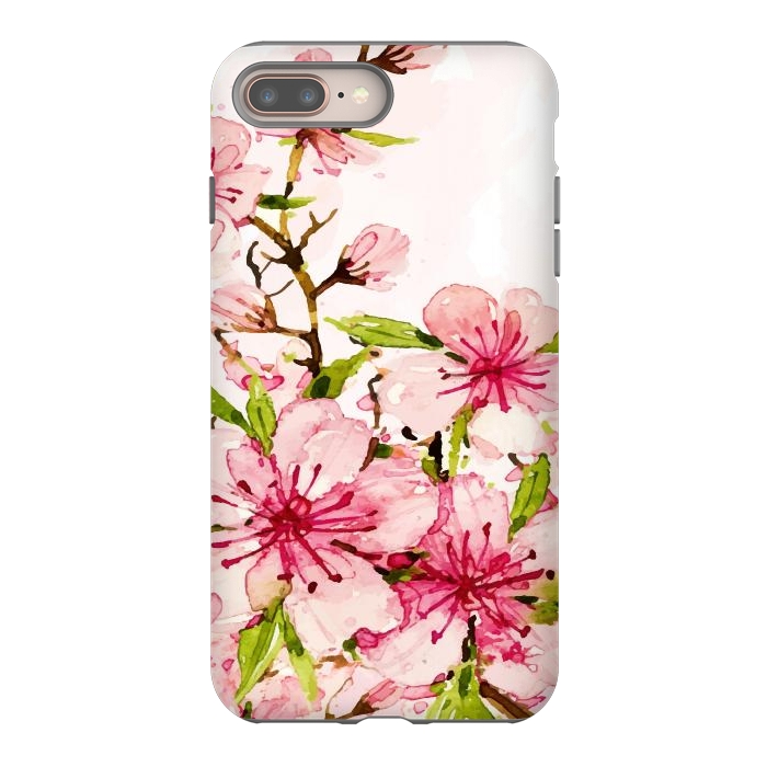 iPhone 7 plus StrongFit Watercolor Spring Flowers by Bledi