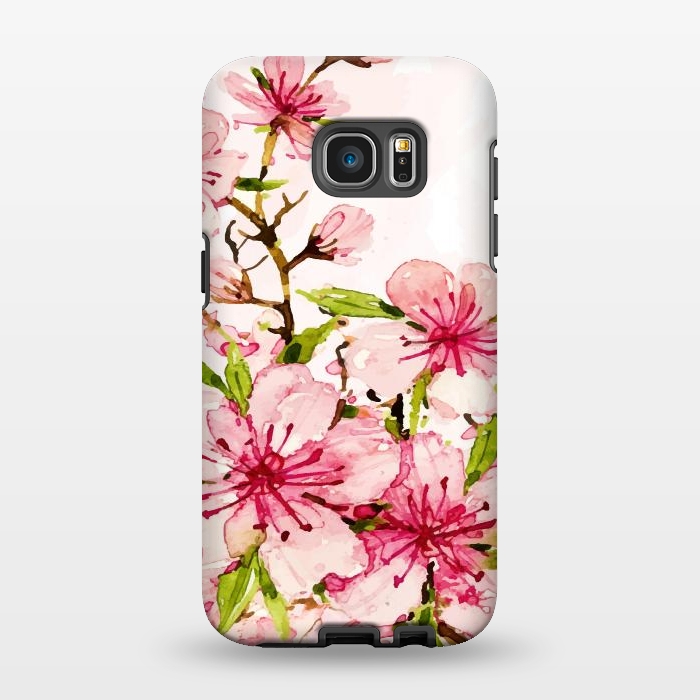 Galaxy S7 EDGE StrongFit Watercolor Spring Flowers by Bledi
