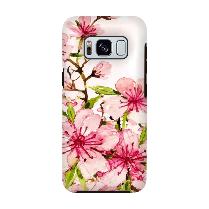 Galaxy S8 StrongFit Watercolor Spring Flowers by Bledi