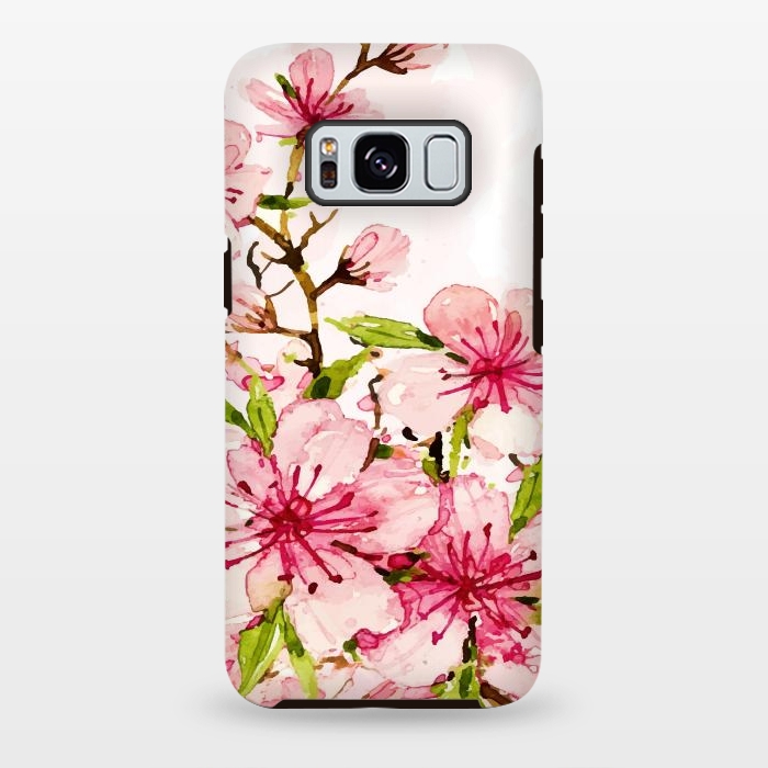 Galaxy S8 plus StrongFit Watercolor Spring Flowers by Bledi