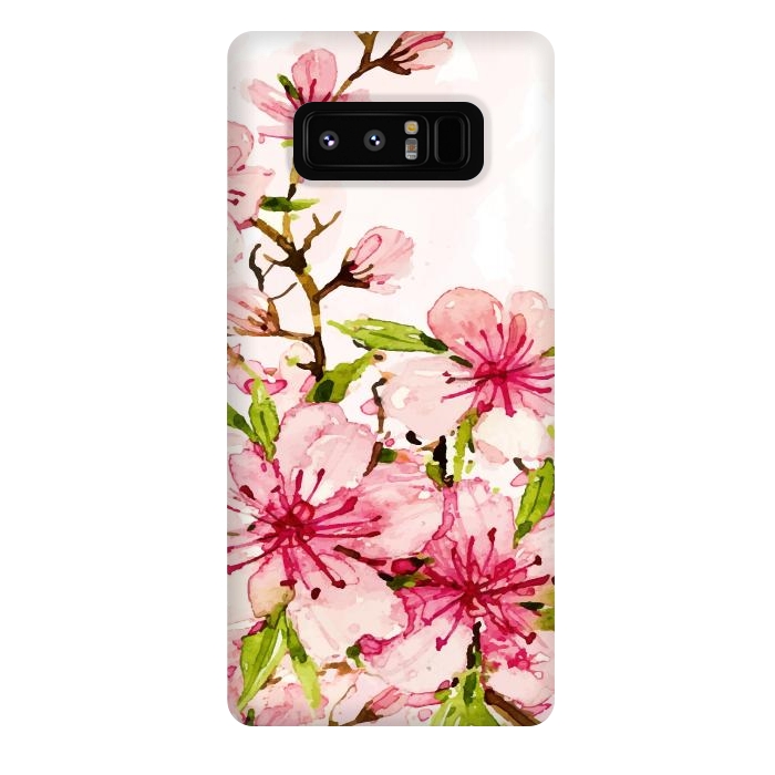 Galaxy Note 8 StrongFit Watercolor Spring Flowers by Bledi