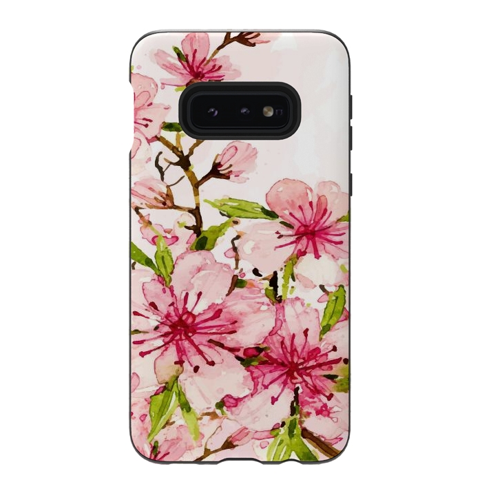 Galaxy S10e StrongFit Watercolor Spring Flowers by Bledi