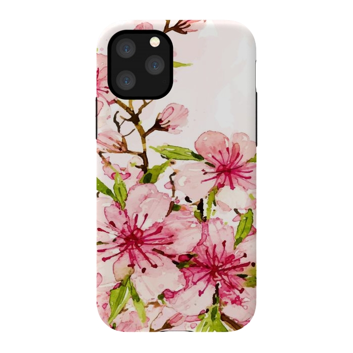 iPhone 11 Pro StrongFit Watercolor Spring Flowers by Bledi