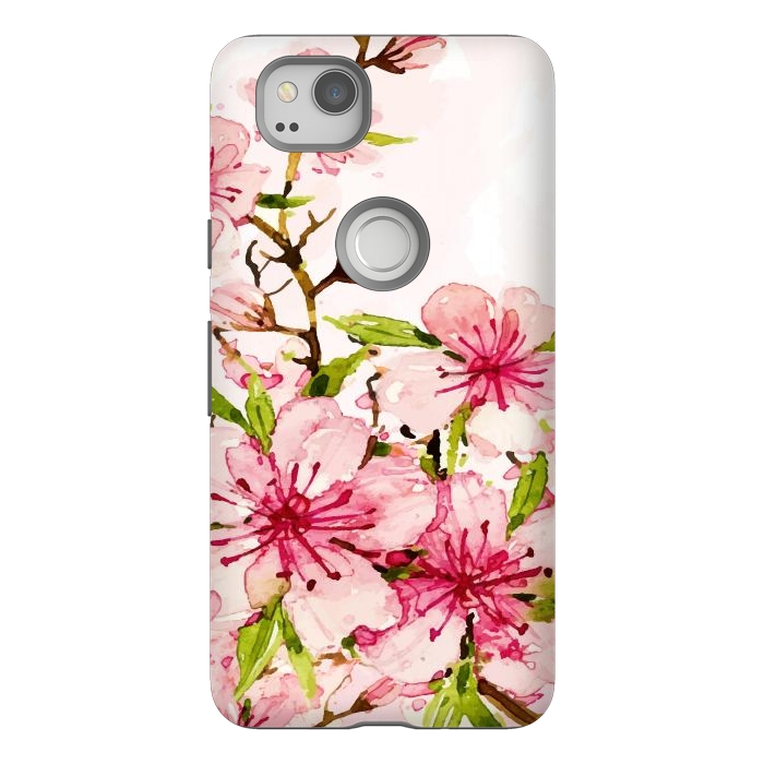 Pixel 2 StrongFit Watercolor Spring Flowers by Bledi