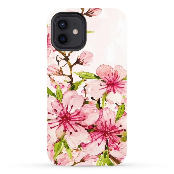 iPhone 12 StrongFit Watercolor Spring Flowers by Bledi
