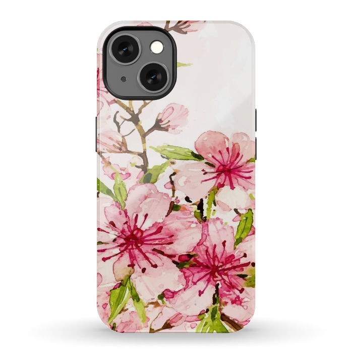 iPhone 13 StrongFit Watercolor Spring Flowers by Bledi