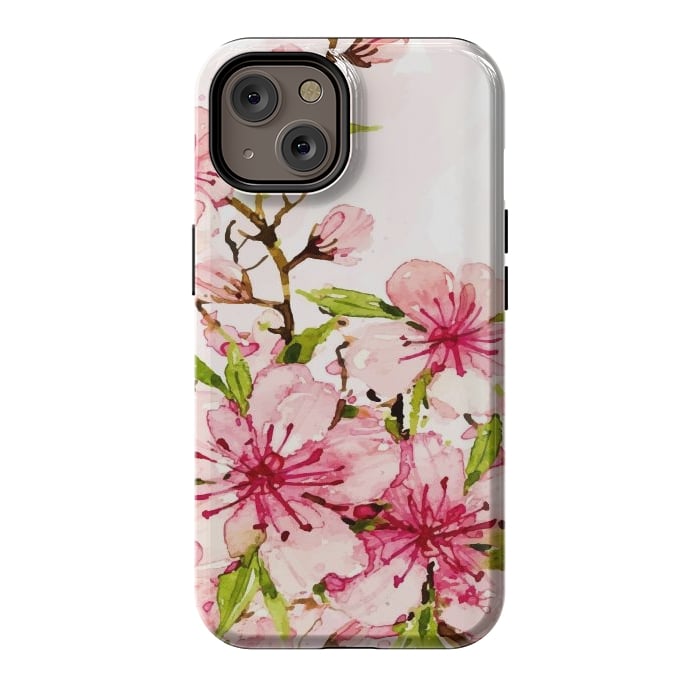 iPhone 14 StrongFit Watercolor Spring Flowers by Bledi