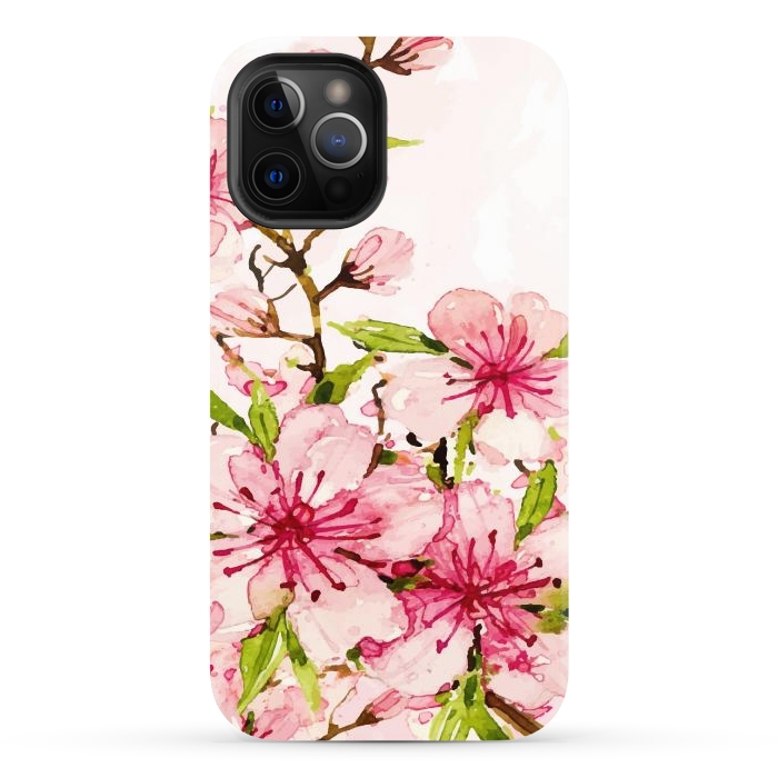 iPhone 12 Pro Max StrongFit Watercolor Spring Flowers by Bledi