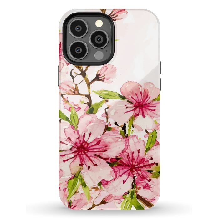iPhone 13 Pro Max StrongFit Watercolor Spring Flowers by Bledi