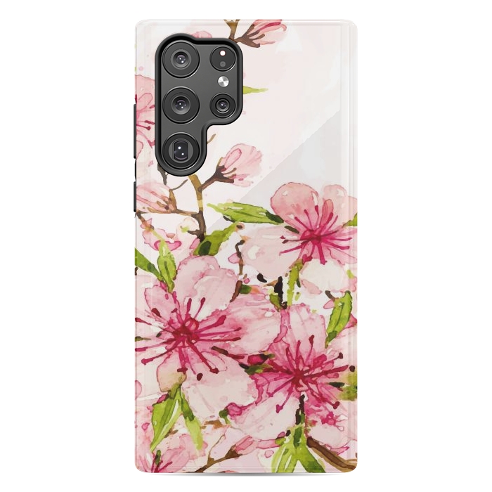 Galaxy S22 Ultra StrongFit Watercolor Spring Flowers by Bledi
