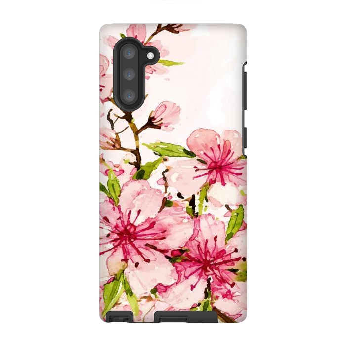 Galaxy Note 10 StrongFit Watercolor Spring Flowers by Bledi
