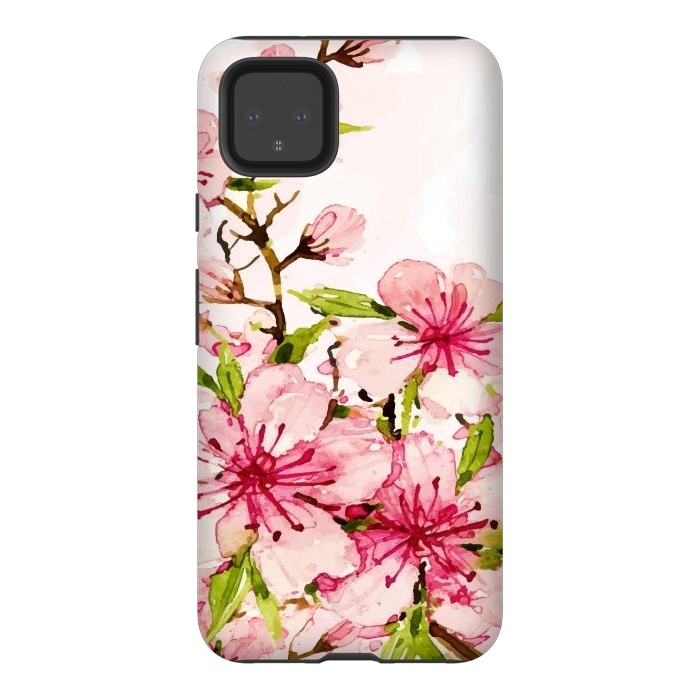 Pixel 4XL StrongFit Watercolor Spring Flowers by Bledi