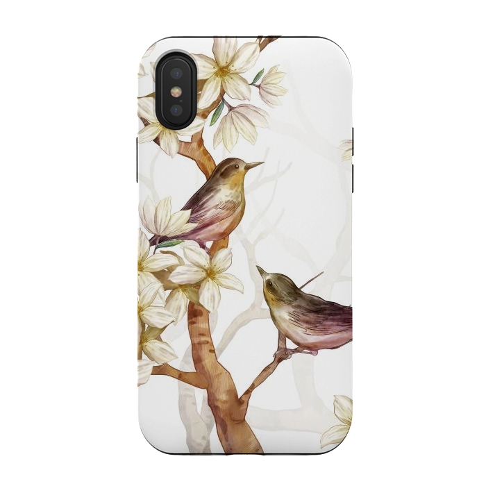 iPhone Xs / X StrongFit Birds in the Spring by Bledi