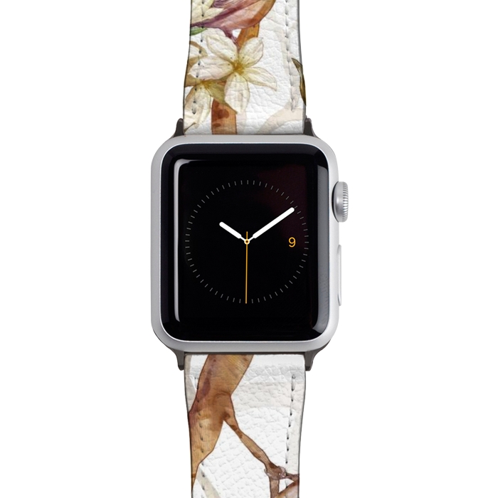 Watch 42mm / 44mm Strap PU leather Birds in the Spring by Bledi