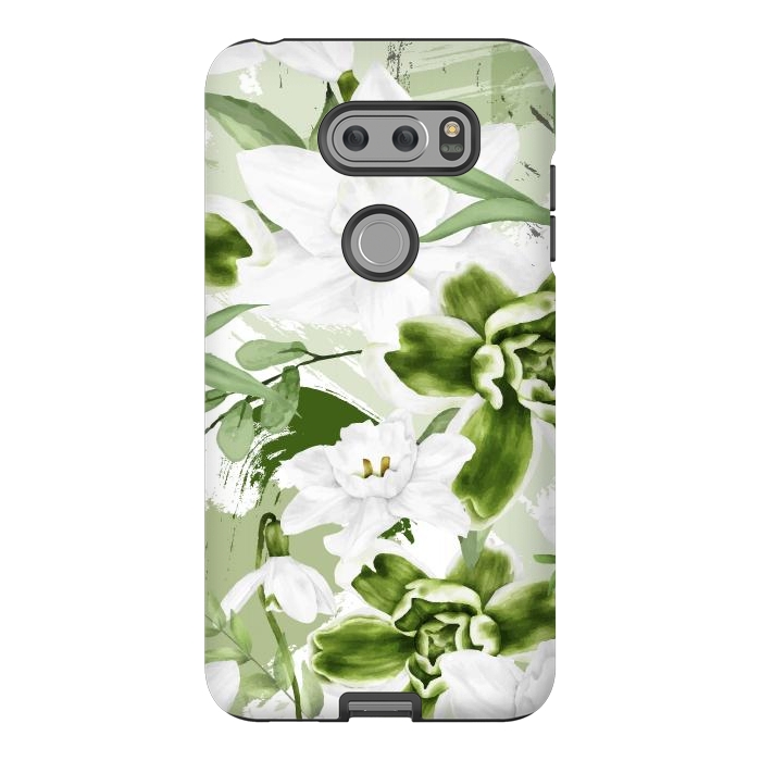 V30 StrongFit White Watercolor Flowers 1 by Bledi