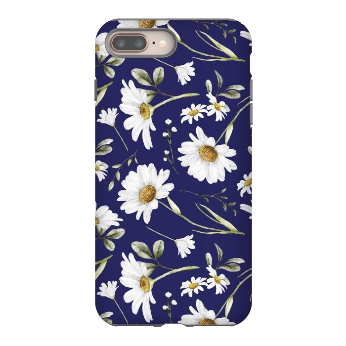 iPhone 7 plus StrongFit White Watercolor Flowers 2 by Bledi