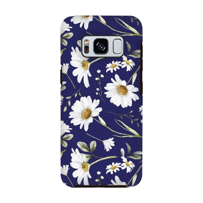 Galaxy S8 StrongFit White Watercolor Flowers 2 by Bledi