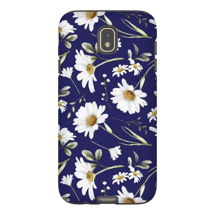 Galaxy J7 StrongFit White Watercolor Flowers 2 by Bledi