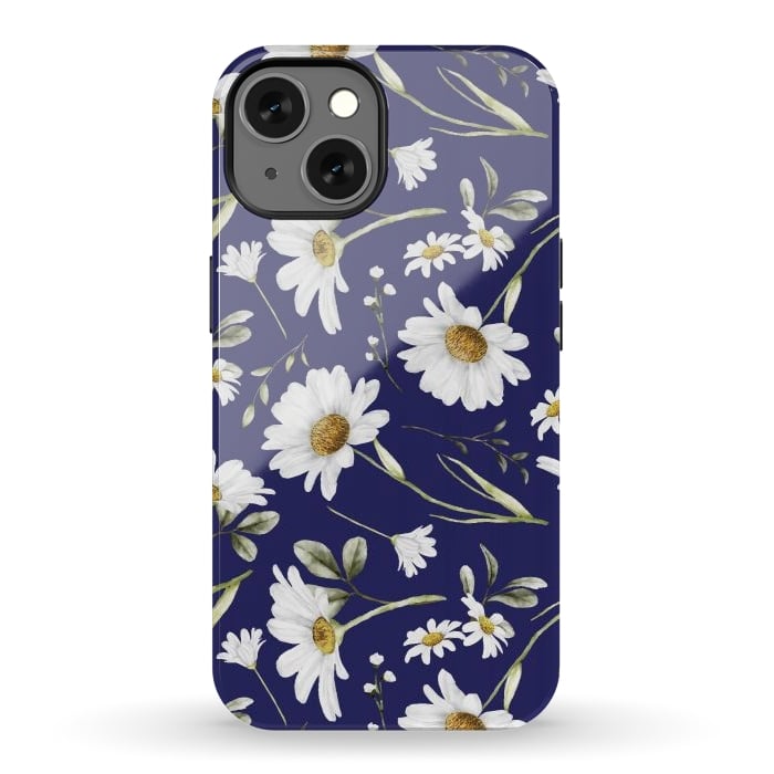 iPhone 13 StrongFit White Watercolor Flowers 2 by Bledi