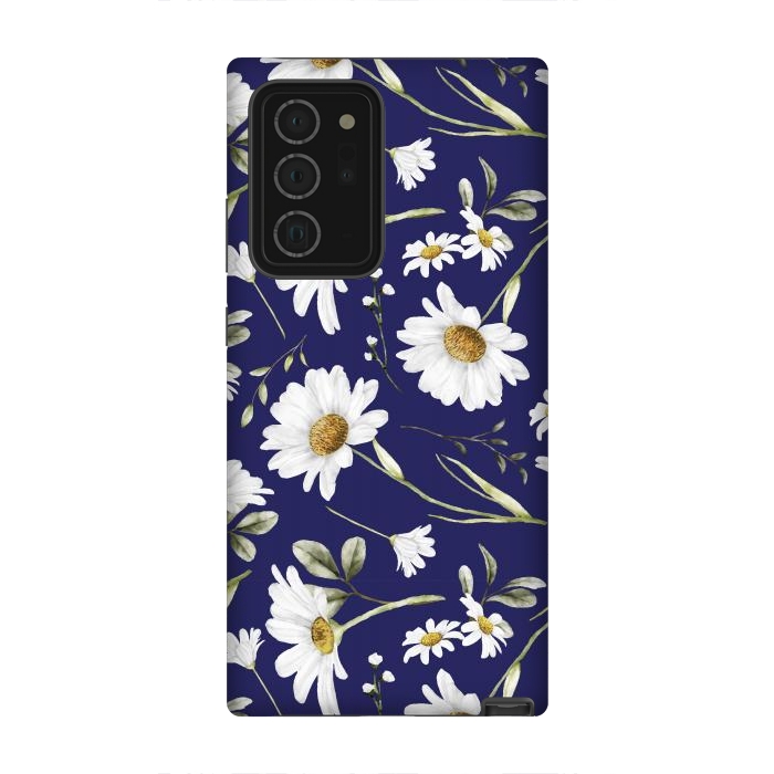 Galaxy Note 20 Ultra StrongFit White Watercolor Flowers 2 by Bledi