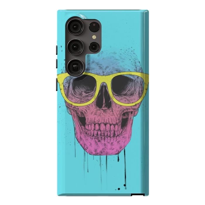 Galaxy S23 Ultra StrongFit Pop Art Skull With Glasses by Balazs Solti