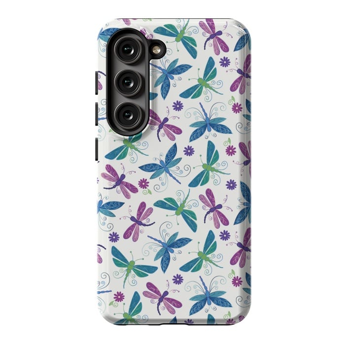 Galaxy S23 StrongFit Dragonflies by TracyLucy Designs