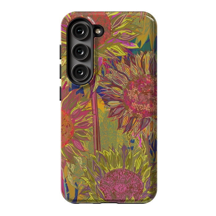 Galaxy S23 StrongFit Sunflowers by Lotti Brown