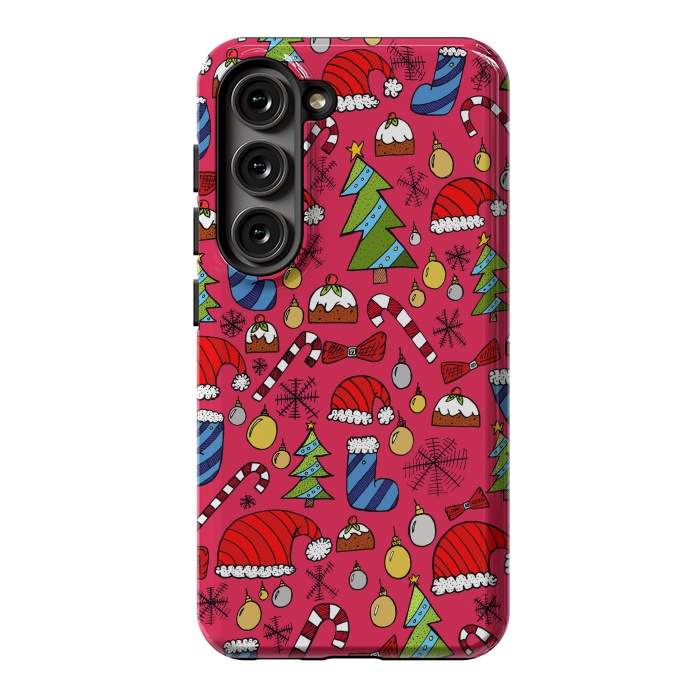 Galaxy S23 StrongFit The Christmas Pattern by Steve Wade (Swade)