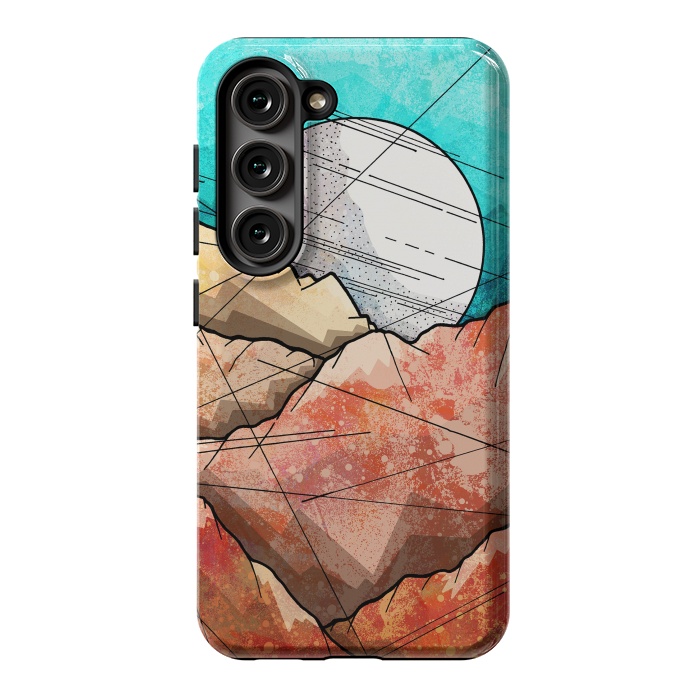 Galaxy S23 StrongFit Copper rocks under the moon by Steve Wade (Swade)