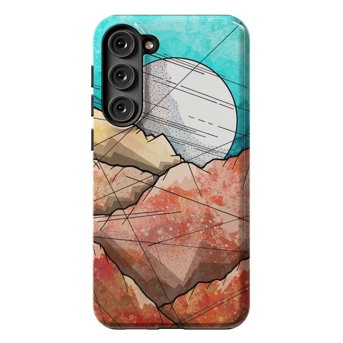 Galaxy S23 Plus StrongFit Copper rocks under the moon by Steve Wade (Swade)
