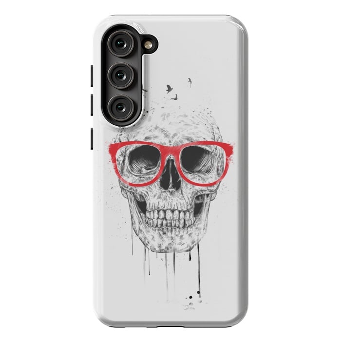 Galaxy S23 Plus StrongFit Skull with red glasses by Balazs Solti